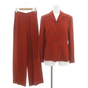 ジャケット パンツ セットアップ 上下 シングル ウール混 40 L 赤 レッド