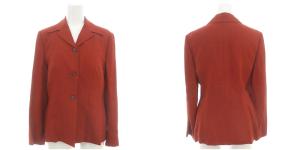 SYBILLA ジャケット パンツ セットアップ 上下 シングル ウール混 40 L 赤 レッド