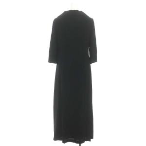 SYBILLA オープンカラー ワンピース マキシ ロング 七分袖 40 L 黒 ブラック