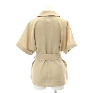 ANAYI 24SS ストレッチツイルフレンチスリーブジャケット テーラード 半袖 34 XS ベージュ /AT OS