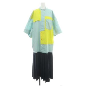 SOMELOS HALF SLEEVE DRESS ワンピース ロング丈 マキシ丈 七分袖 フロントボタン コットン 38
