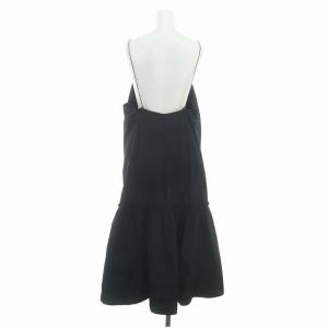 IENA 23AW タフタキャミワンピース ロング 38 M 黒 ブラック /SY OS