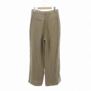 Plage 24SS washable linen混 ハイウエストパンツ ワイドパンツ タック リネン混 40 茶色