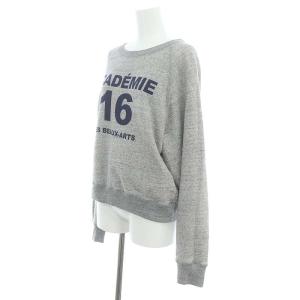 IENA 23AW ACADEMIE スウェット トレーナー 長袖 プリント 裏パイル 杢グレー 紺 ネイビー