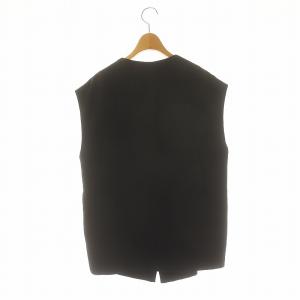 TODAYFUL Collarless Twill Vest カラーレスツイルベスト 36 S 黒 ブラック