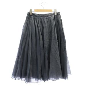 FOXEY スカート シアー シルク混 40 グレー