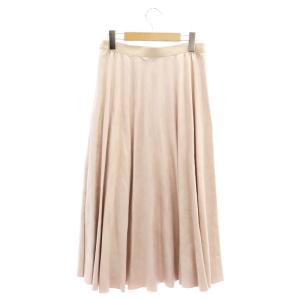 ANAYI スエードチョウフレアプリーツスカート ロング フレア 38 ピンク