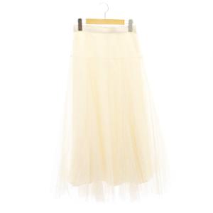 23AW 箔ラメチュールスカート ロング フレア 2 エクリュ /NR OS