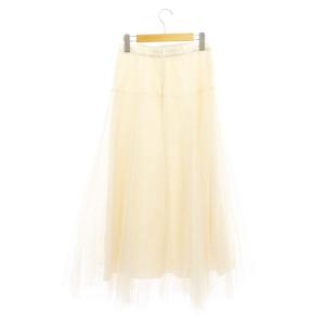 Apuweiser-riche 23AW 箔ラメチュールスカート ロング フレア 2 エクリュ /NR OS