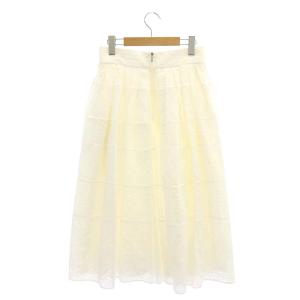 FOXEY カットワークエンブロイダリー スカラップロングスカート 40 ホワイト 39880