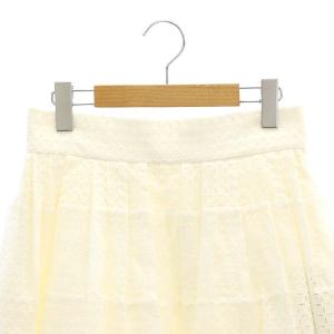FOXEY カットワークエンブロイダリー スカラップロングスカート 40 ホワイト 39880