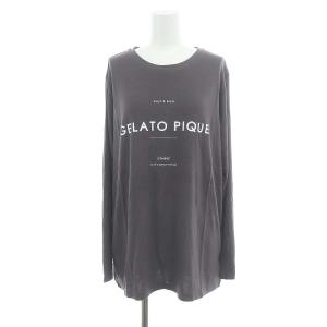 gelato pique ルームウェア セットアップ Tシャツ ロンT カットソー 長袖 パンツ イージー ロゴ F チャコールグレー