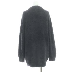 gelato pique セットアップ 上下 ふわもこ ニット カーディガン 長袖 Vネック ワイドパンツ イージー ロゴ刺繍 F チャコールグレー