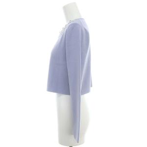 TOCCA CHIARA KNIT ニットジャケット クロップド ノーカラー ビジュー XS ラベンダー