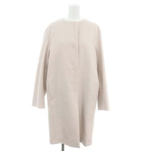 vingt-trois 23AW ウールカシミヤビーバーノーカラーコート アウター ロング 総裏地 36 ライトピンク