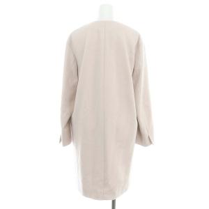 23区 vingt-trois 23AW ウールカシミヤビーバーノーカラーコート アウター ロング 総裏地 36 ライトピンク