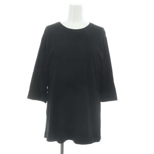 カットソー 七分袖 クルーネック プルオーバー 4 XL 黒 ブラック