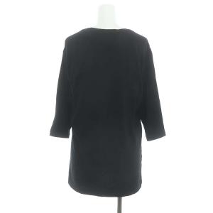 ISSEY MIYAKE MEN カットソー 七分袖 クルーネック プルオーバー 4 XL 黒 ブラック