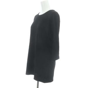 ISSEY MIYAKE MEN カットソー 七分袖 クルーネック プルオーバー 4 XL 黒 ブラック