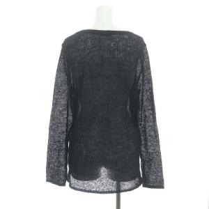 ISSEY MIYAKE モヘア混 ニット 薄手 セーター 長袖 プルオーバー ウール混 3 L 黒 ブラック