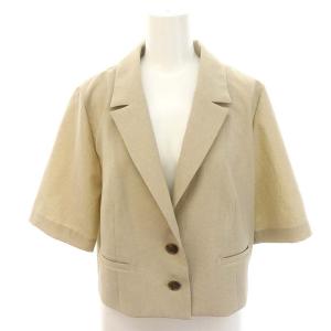 24SS ハーフスリーブライトジャケット テーラード クロップド 2 グレージュ /DF OS