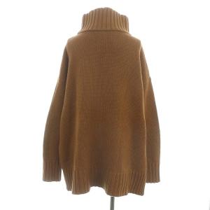 L'Appartement Back Long タートルネック ニット セーター 長袖 プルオーバー ウール カシミヤ混 茶 ブラウン