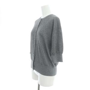 IENA 24AW LEVITA クルーカーディガン ニット 七分袖 ラメ F グレー