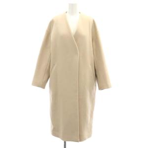 MANTECO ノーカラーコート アウター ロング 34 ベージュ