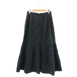 IENA タイプライターティアードスカート ロング マキシ 34 黒 ブラック