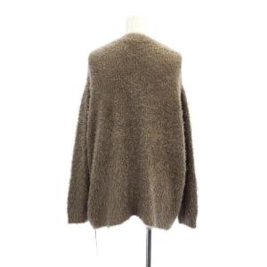 SNIDEL 24AW シャギーラメカーディガン ニット 長袖 Vネック モヘヤ混 F モカ ゴールド色
