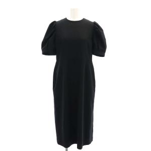 24SS PUFF SLEEVE MIDI DRESS ドレス ワンピース ロング 半袖 38 黒 ブラック
