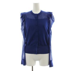 23SS シースルーカーディガン 長袖 パフスリーブ インナー付き F ロイヤルブルー