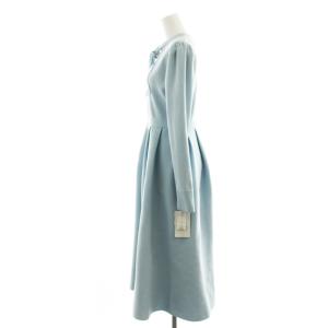 CELFORD 23AW ボウタイニットワンピース ロング ミモレ丈 長袖 36 サックスブルー