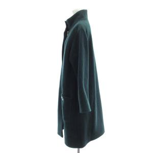 agnes b. 23AW JIG4 MANTEAU コート アウター ロング ハイネック ブークレ 2 深緑 ダークグリーン