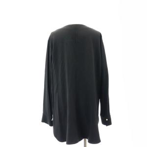 Helmut Lang SATN BCK CRP VNECK LNG SLV S ブラック