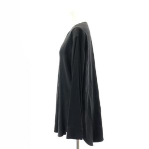 Helmut Lang SATN BCK CRP VNECK LNG SLV S ブラック