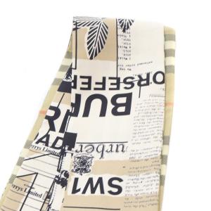 BURBERRY ノバチェックスカーフ シルク べージュ ブラック 8063379