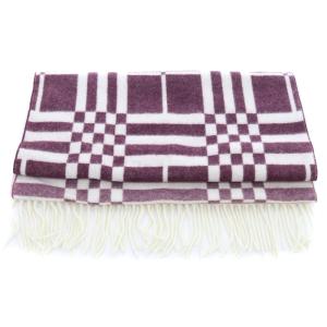 BURBERRY オンブレチェック カシミヤマフラー パープル ホワイト