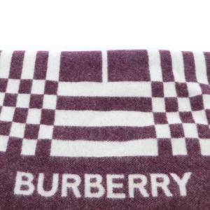 BURBERRY オンブレチェック カシミヤマフラー パープル ホワイト