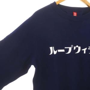 LOOPWHEELER ×ビームス BEAMS ロゴクルーネックスウェット プルオーバー 長袖 XL 紺 ネイビー