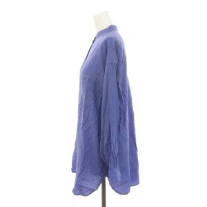 JOURNAL STANDARD relume 22SS リヨセル製品染めバンドカラーシャツ ブラウス 長袖 F 青 ブルー