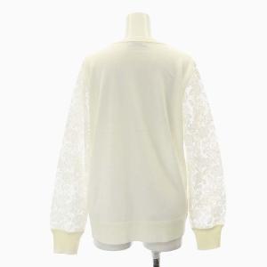 dama collection レースカーディガン 長袖 クルーネック L 白 ホワイト /AT OS