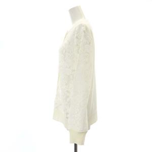 dama collection レースカーディガン 長袖 クルーネック L 白 ホワイト /AT OS