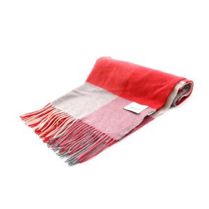 ANAYI 23AW ストール マフラー カシミヤ ブロックチェック 赤 レッド ピンク グレー