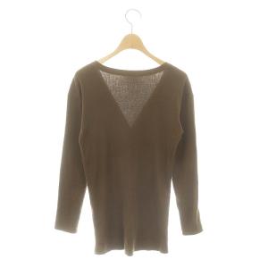 Deuxieme Classe RIB カーディガン ニット 長袖 Vネック リブ カーキブラウン