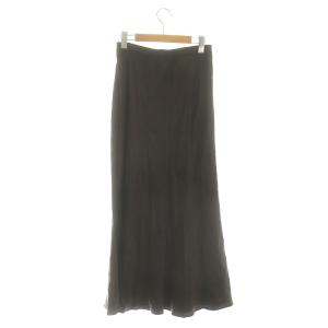 EVERYDAY I LIKE Cu/R マキシスカート ロング フレア 茶 ブラウン