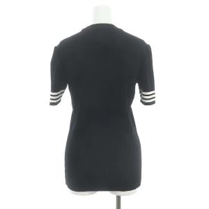 BORDERS at BALCONY パールデザイン半袖ニット プルオーバー 38 M 黒 ブラック /SY OS