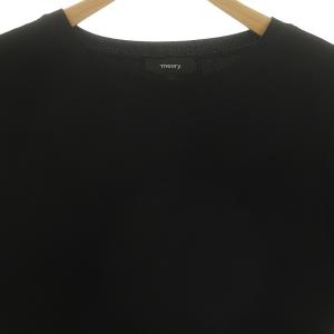 Theory CREPE COMBO SS COMBO TOP トップス ニット カットソー 五分袖 S 黒 ブラック