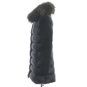 DUVETICA PROCRI ラクーンファー付き ダウンコート アウター ロング ボリュームネック 40 紺 ネイビー