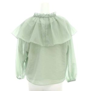 JUSGLITTY 24SS マルチWAYオーガンブラウス 長袖 Vネック プルオーバー 1 ミントグリーン /DO OS